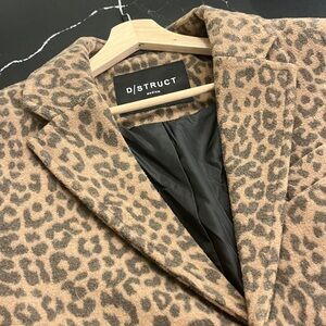 D/Struct UNISEX Leopard Print Trench Coat - Brown/Tan - ( Men’s Medium )